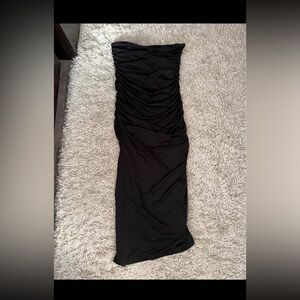 Elegant Black Ruched Dress
